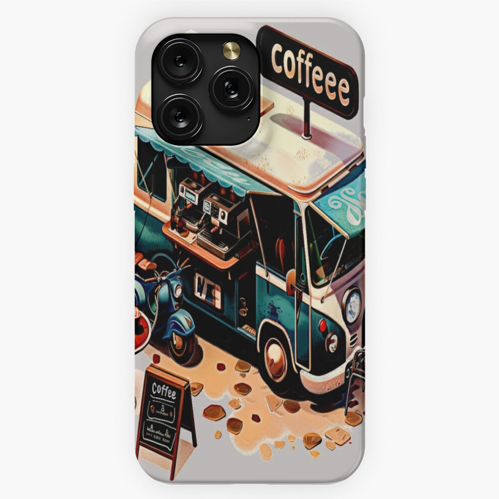 (Charming Coffee Truck ? Vibrant Illustration=2602) Phone Case For Iphone Samsung 19 18 17 16 14 13 12 11 Plus Pro Max Galaxy S28 S27 S26 S25 S24 S23 Brown 4741628053196