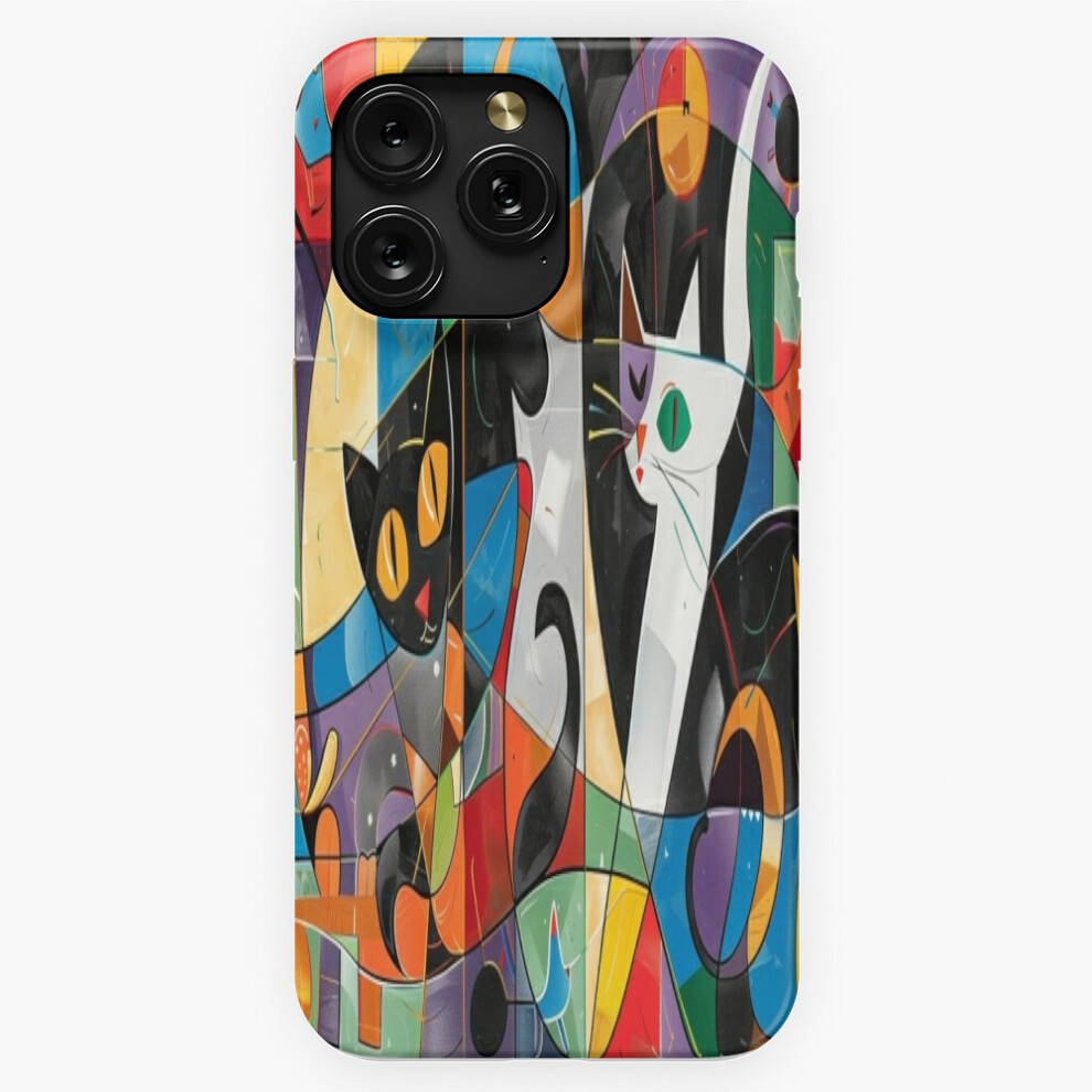 (Feline Kaleidoscope: A Dance Of Colors And Shapes=3113) Phone Case For Iphone Samsung 19 18 17 16 14 13 12 11 Plus Pro Max Galaxy S28 S27 S26 S25 S24 4741628058405