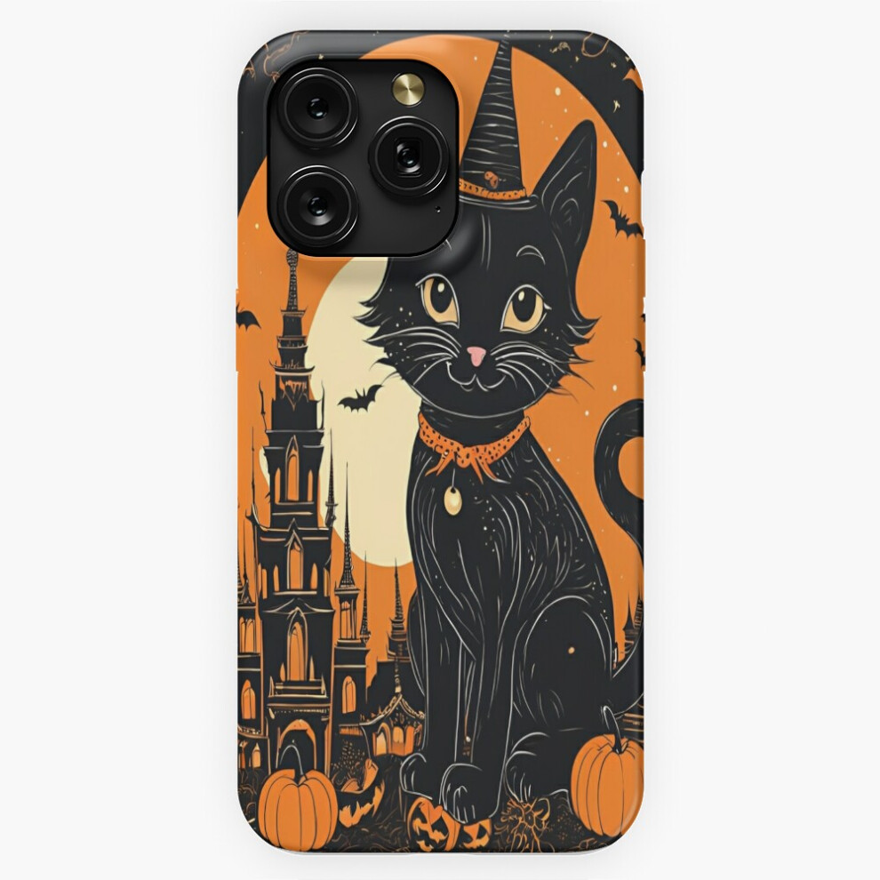 (Adorable Cute Cat Halloween Bangkok Digital Art=3279) Phone Case For Iphone Samsung 19 18 17 16 14 13 12 11 Plus Pro Max Galaxy S28 S27 S26 S25 Black 4741628060095