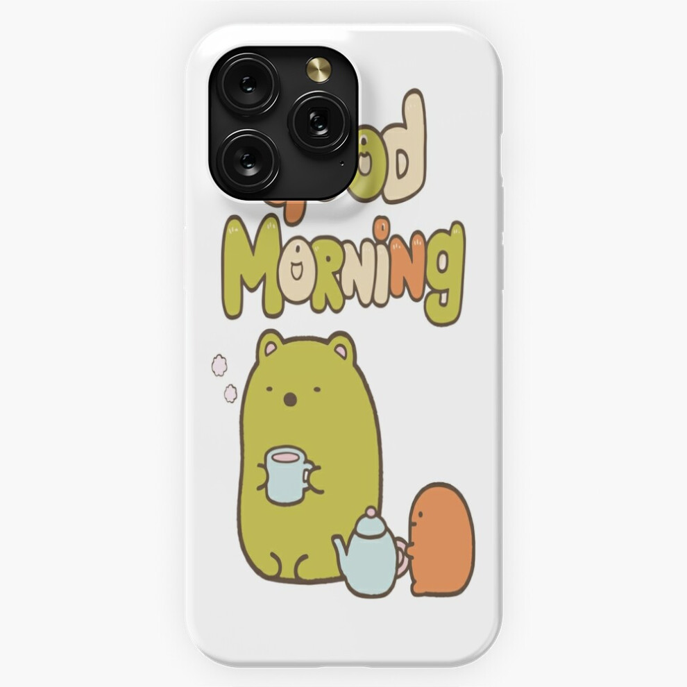 (Sumikko Gurashi Good Morning Bear And Bird Tea Time - Adorable Kawaii Breakfast Scene To Brighten Yo) Phone Case For Iphone Samsung 19 18 17 16 14 13 4741628069371