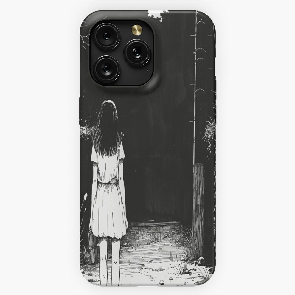 (Into The Void - Black And White Horror Manga Anime Girl=4111) Phone Case For Iphone Samsung 19 18 17 16 14 13 12 11 Plus Pro Max Galaxy S28 S27 S26 S White,Black 4741628068589