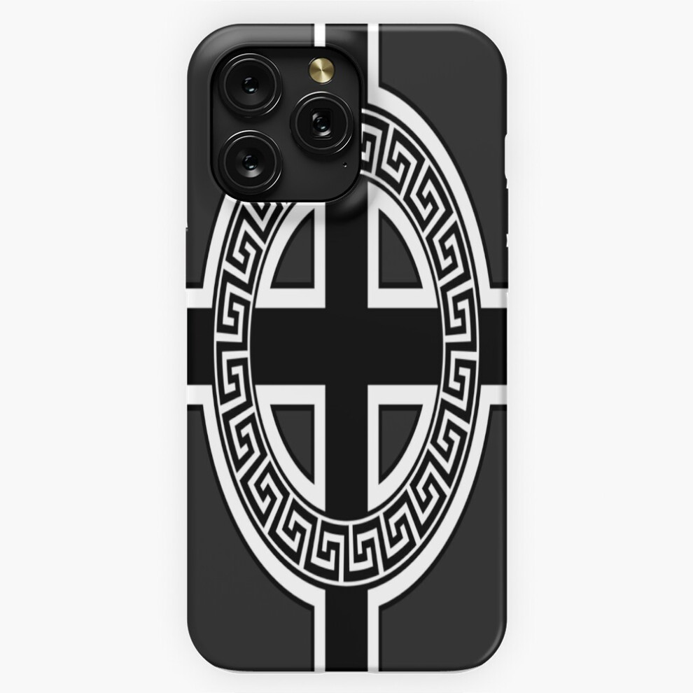 (Celtic Cross - Version With Circle And Frieze In And White=5273) Phone Case For Iphone Samsung 19 18 17 16 14 13 12 11 Plus Pro Max Galaxy S28 Black 4741628080437