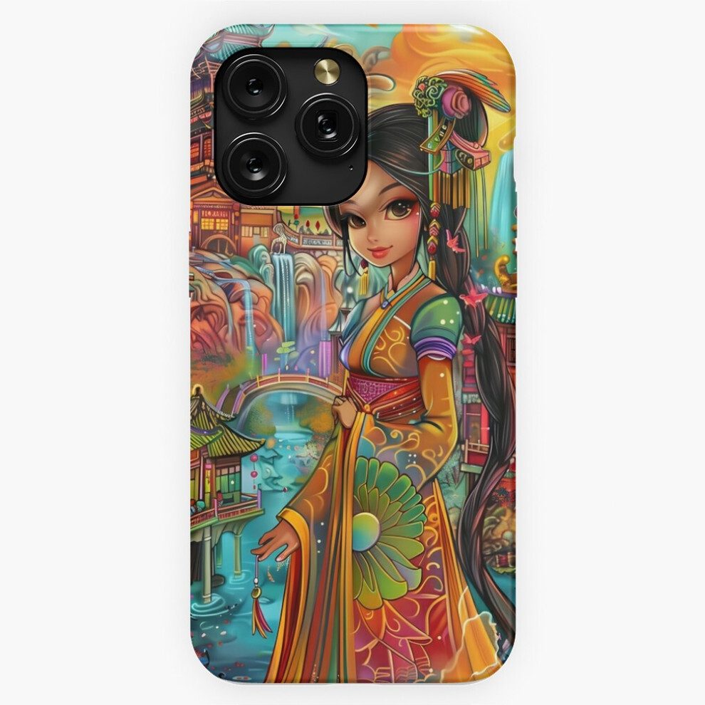 (Colorful Ancient Palace With Woman In Traditional Attire=5252) Phone Case For Iphone Samsung 19 18 17 16 14 13 12 11 Plus Pro Max Galaxy S28 S27 S26 4741628080222