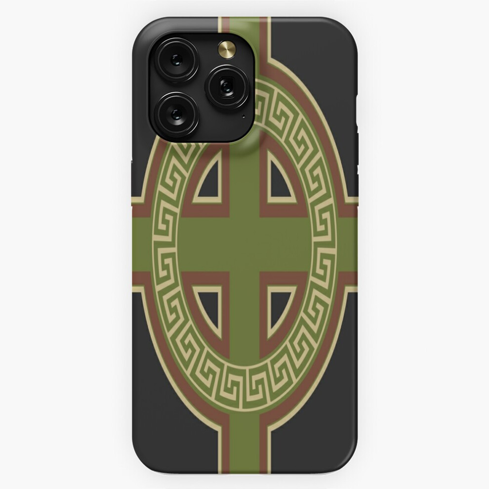 (Celtic Cross - Version With Circle And Frieze In Khaki And =5047) Phone Case For Iphone Samsung 19 18 17 16 14 13 12 11 Plus Pro Max Galaxy S28 Brown 4741628078120