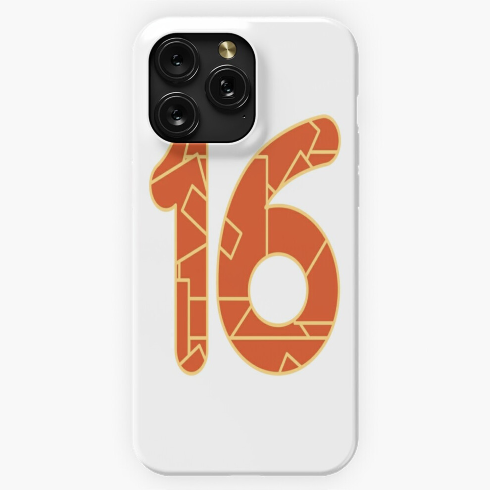 (The Number Sixteen (16) In Orange=5862) Phone Case For Iphone Samsung 19 18 17 16 14 13 12 11 Plus Pro Max Galaxy S28 S27 S26 S25 S24 S23 S22 Ul Dark/Orange 4741628086446