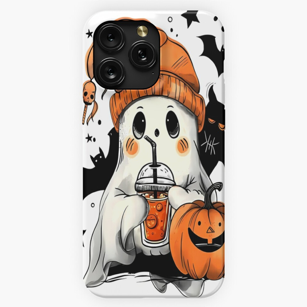 (Cute Ghost Pumpkin Coffee Spice Boojee Ghost Halloween=5720) Phone Case For Iphone Samsung 19 18 17 16 14 13 12 11 Plus Pro Max Galaxy S28 S27 S26 S2 Brown 4741628084992