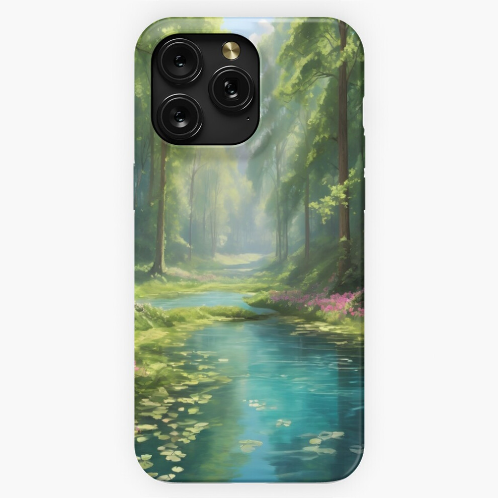 Photos - Case  Phone  for iPhone Samsung 19 18 17 16 14 13 12 11 Plus Pro Max Galaxy S28 S27 S26 S25 S24 S23(Summer Forest Pond=5685)