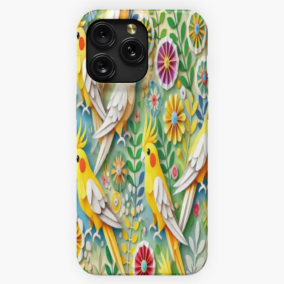 (Paper Craft Lutino Cockatiels In Bloom=5675) Phone Case For Iphone Samsung 19 18 17 16 14 13 12 11 Plus Pro Max Galaxy S28 S27 S26 S25 S24 S23 S22 Ul 4741628084534