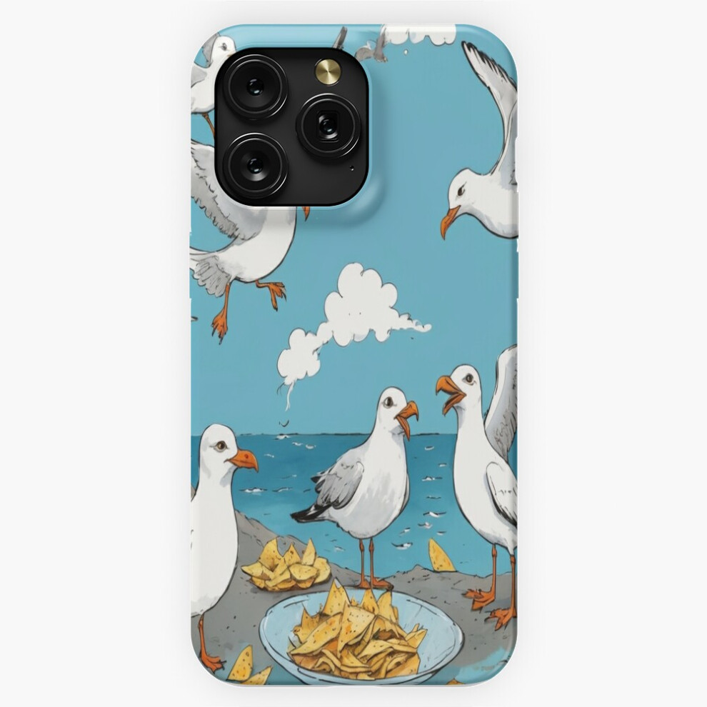(Seagulls With Chips Illustration =5418) Phone Case For Iphone Samsung 19 18 17 16 14 13 12 11 Plus Pro Max Galaxy S28 S27 S26 S25 S24 S23 S22 Ultra N 4741628081915