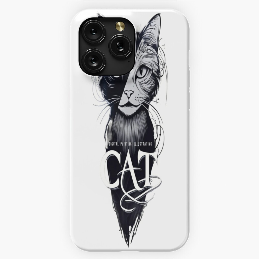 (Black And White Cat With Inscription.=5413) Phone Case For Iphone Samsung 19 18 17 16 14 13 12 11 Plus Pro Max Galaxy S28 S27 S26 S25 S24 S23 S22 Ult White,Black 4741628081861