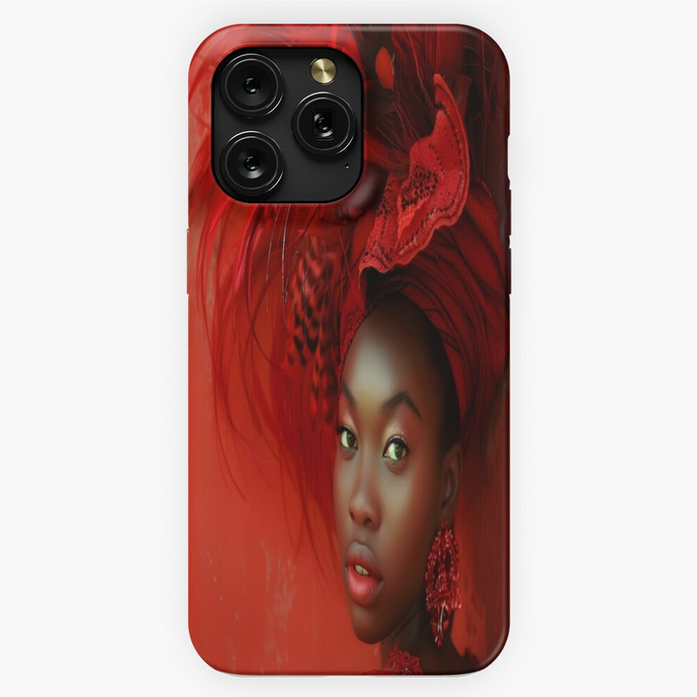 (Elegant Woman In Ornate Attire With Feathers=5403) Phone Case For Iphone Samsung 19 18 17 16 14 13 12 11 Plus Pro Max Galaxy S28 S27 S26 S25 S24 Red 4741628081762