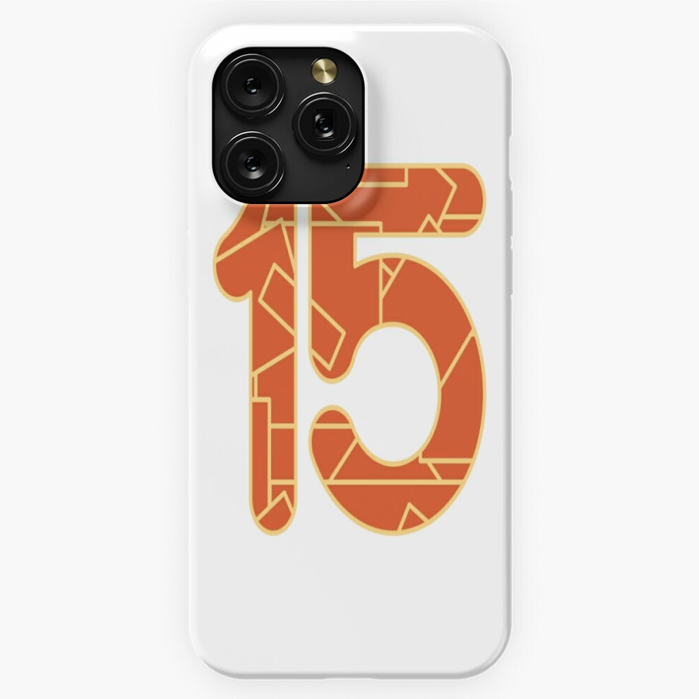 (The Number Fifteen (15) In Orange=6304) Phone Case For Iphone Samsung 19 18 17 16 14 13 12 11 Plus Pro Max Galaxy S28 S27 S26 S25 S24 S23 S22 Ul Dark/Orange 4741628090955