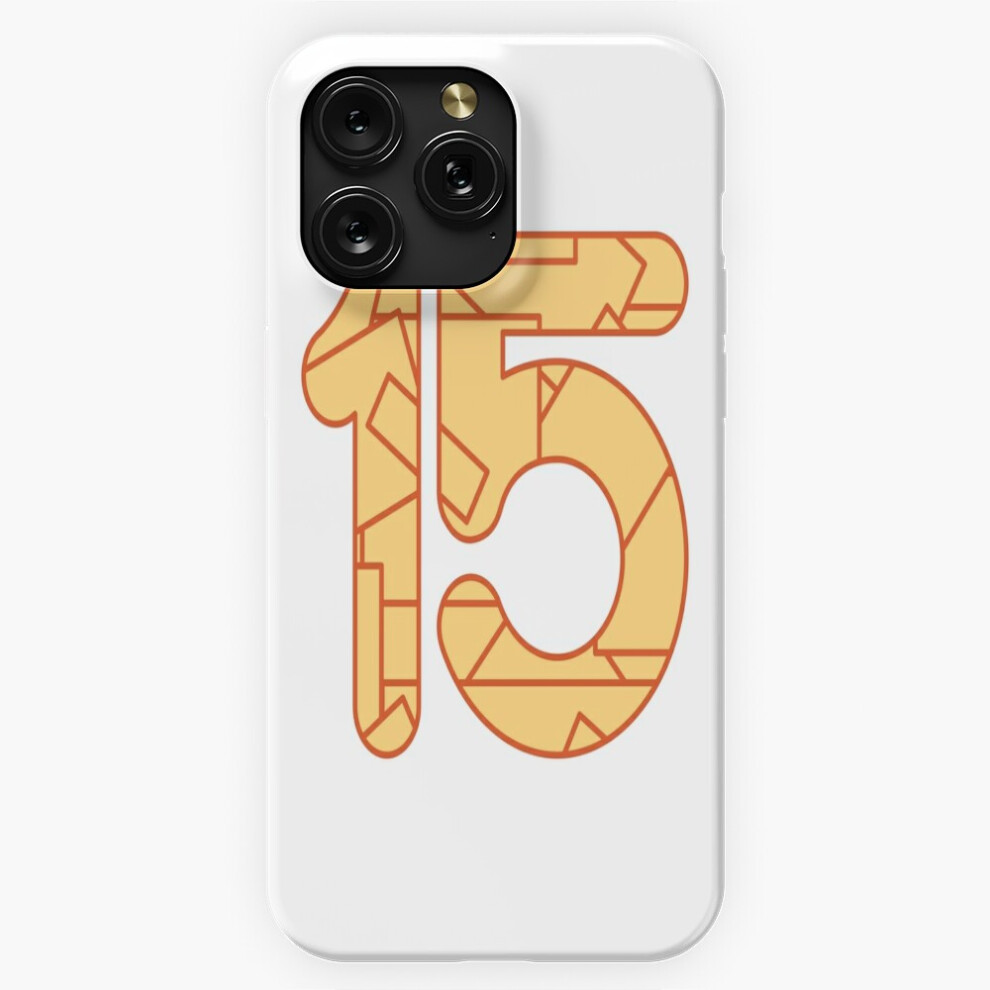 (The Number Fifteen (15) In Orange=6289) Phone Case For Iphone Samsung 19 18 17 16 14 13 12 11 Plus Pro Max Galaxy S28 S27 S26 S25 S24 S23 S22 U Light/Orange 4741628090795