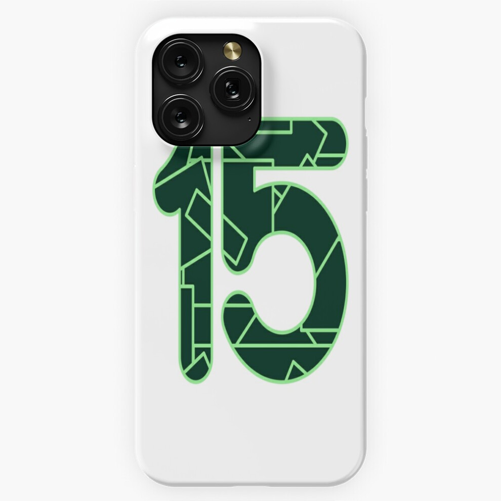 (The Number Fifteen (15) In Green=6086) Phone Case For Iphone Samsung 19 18 17 16 14 13 12 11 Plus Pro Max Galaxy S28 S27 S26 S25 S24 S23 S22 Ult Dark/Green 4741628088723