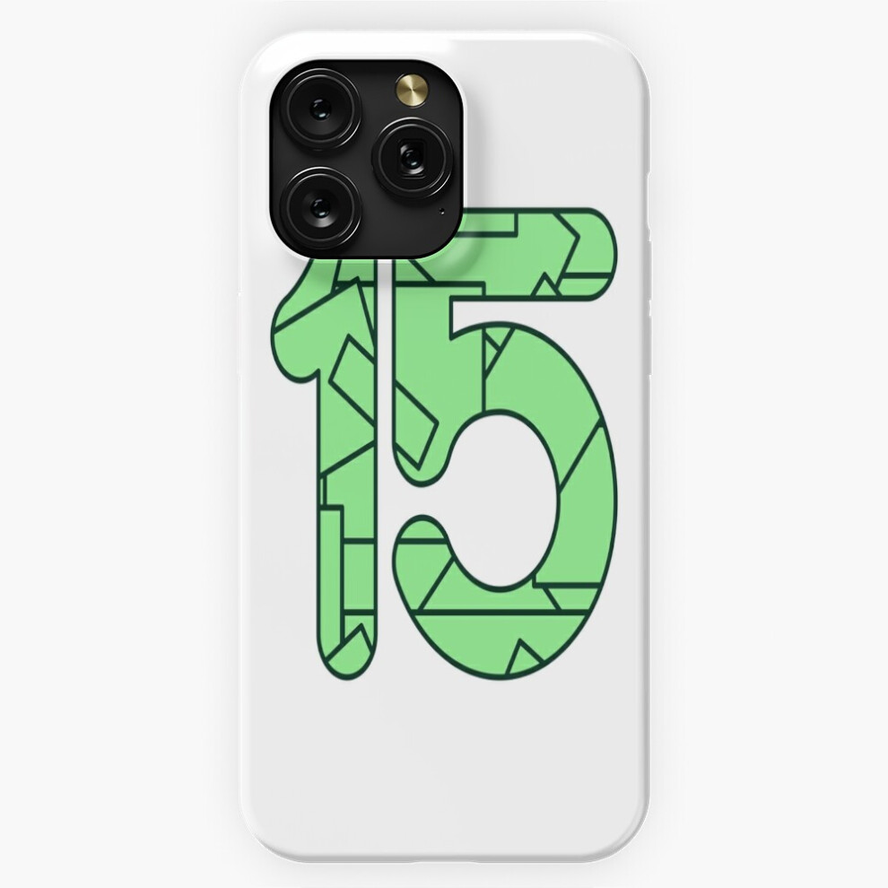 (The Number Fifteen (15) In Green=6064) Phone Case For Iphone Samsung 19 18 17 16 14 13 12 11 Plus Pro Max Galaxy S28 S27 S26 S25 S24 S23 S22 Ul Light/Green 4741628088501