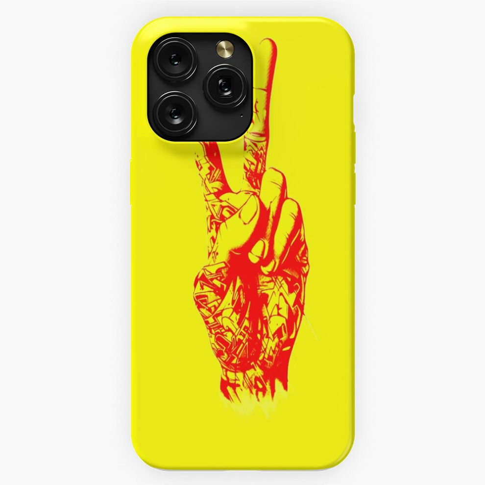 (Peace Sign Graffiti Hand Red Yellow Summer Vibe=6797) Phone Case For Iphone Samsung 19 18 17 16 14 13 12 11 Plus Pro Max Galaxy S28 S27 S26 S25 S24 S Red,Yellow 4741628095974