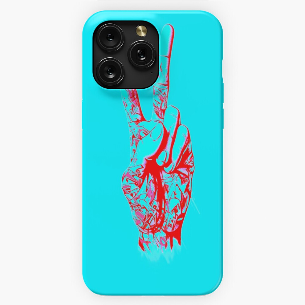 (Peace Sign Graffiti Hand Red Blue Summer Vibe=6760) Phone Case For Iphone Samsung 19 18 17 16 14 13 12 11 Plus Pro Max Galaxy S28 S27 S26 S25 S24 S23 Blue,Red 4741628095608