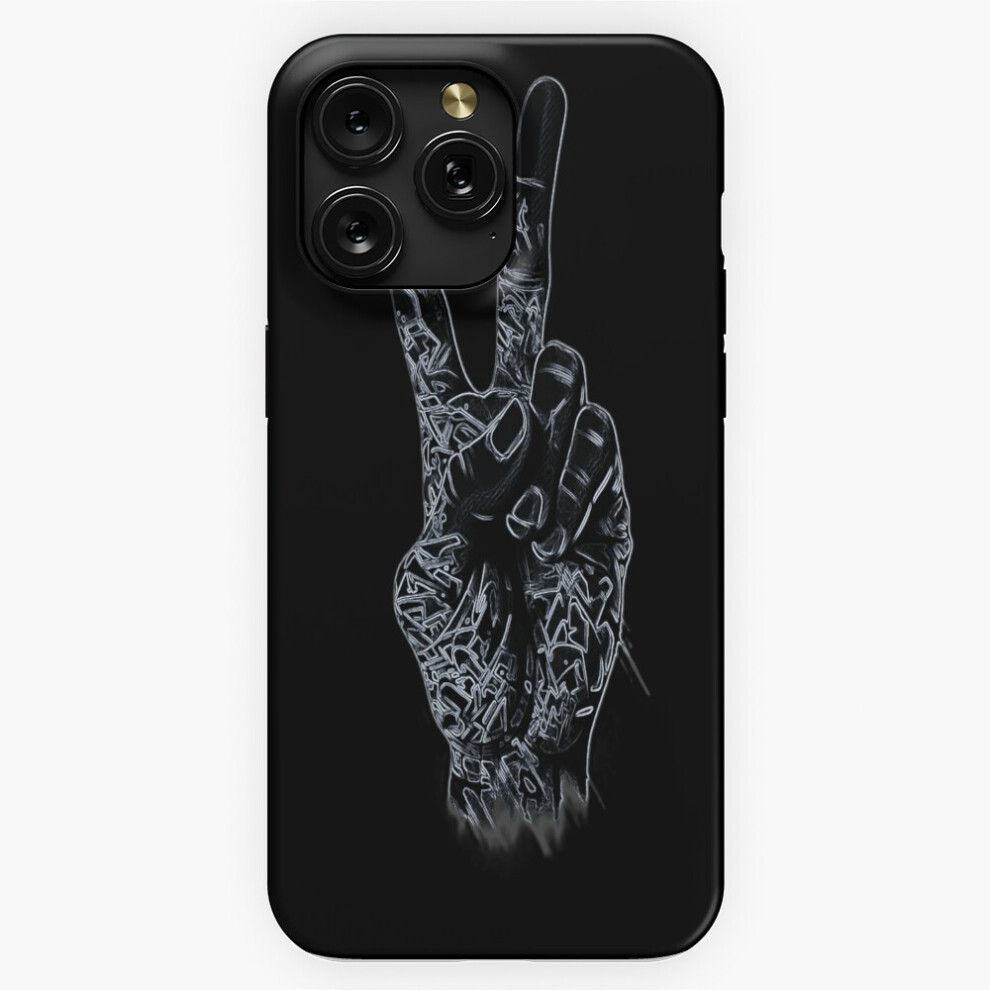 (Peace Sign Graffiti Hand Glow Summer Vibe=6877) Phone Case For Iphone Samsung 19 18 17 16 14 13 12 11 Plus Pro Max Galaxy S28 S27 S26 S25 S24 S2 Grey 4741628096797