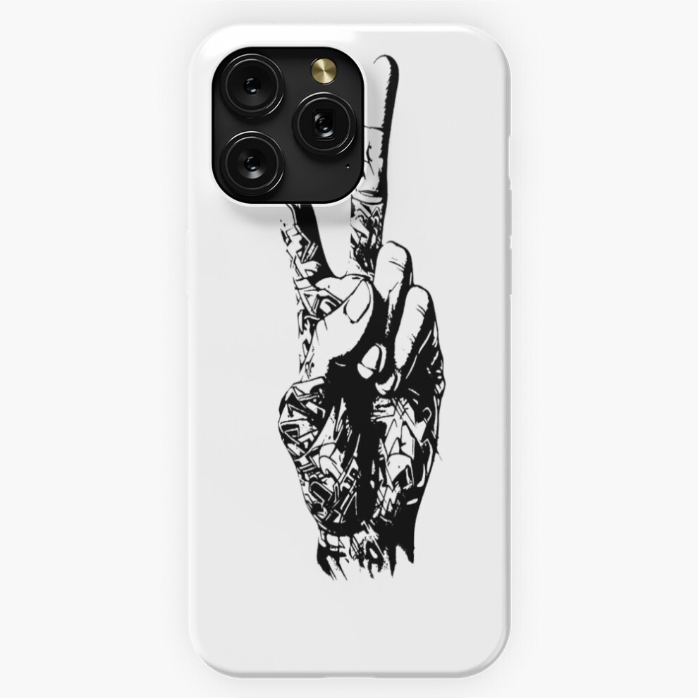 (Peace Sign Graffiti Hand Black White Summer Vibe=6661) Phone Case For Iphone Samsung 19 18 17 16 14 13 12 11 Plus Pro Max Galaxy S28 S27 S26 S25 S24 White,Black 4741628094595