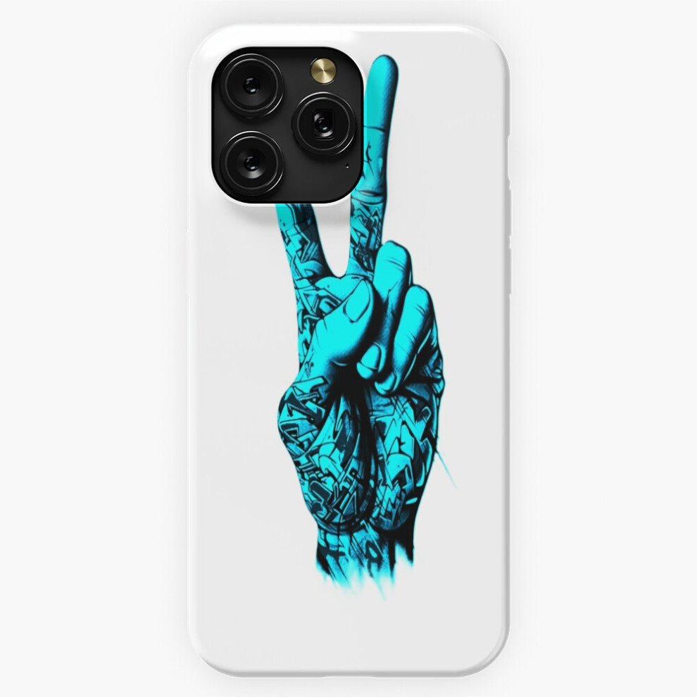 (Peace Sign Graffiti Hand Summer Vibe=6738) Phone Case For Iphone Samsung 19 18 17 16 14 13 12 11 Plus Pro Max Galaxy S28 S27 S26 S25 S24 S23 S22 Blue 4741628095370
