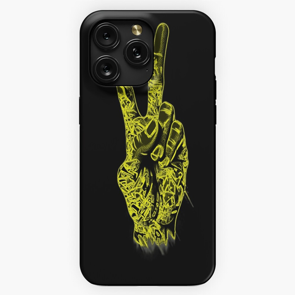 (Peace Sign Graffiti Hand Glow Summer Vibe=6850) Phone Case For Iphone Samsung 19 18 17 16 14 13 12 11 Plus Pro Max Galaxy S28 S27 S26 S25 S24 Yellow 4741628096513