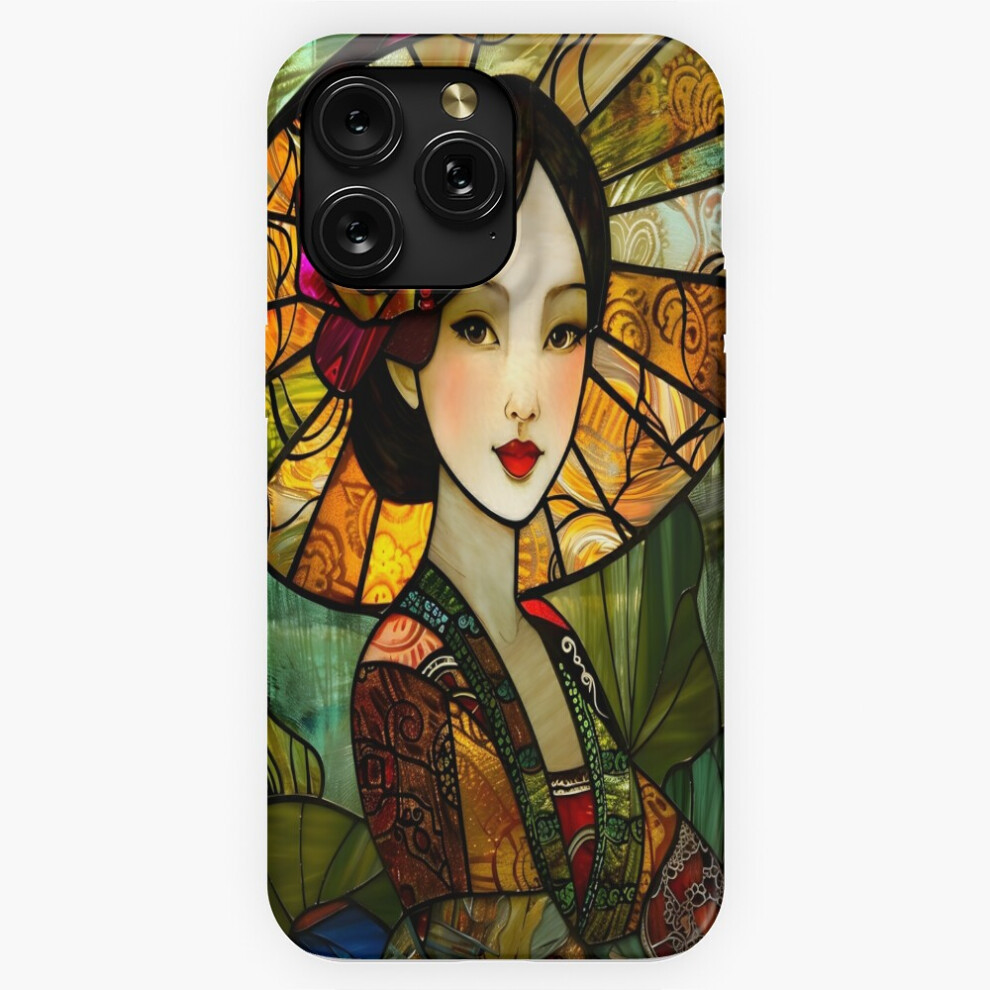 (Stained Glass Art Of Elegant Woman In Traditional Attire=6843) Phone Case For Iphone Samsung 19 18 17 16 14 13 12 11 Plus Pro Max Galaxy S28 S27 S26 4741628096445
