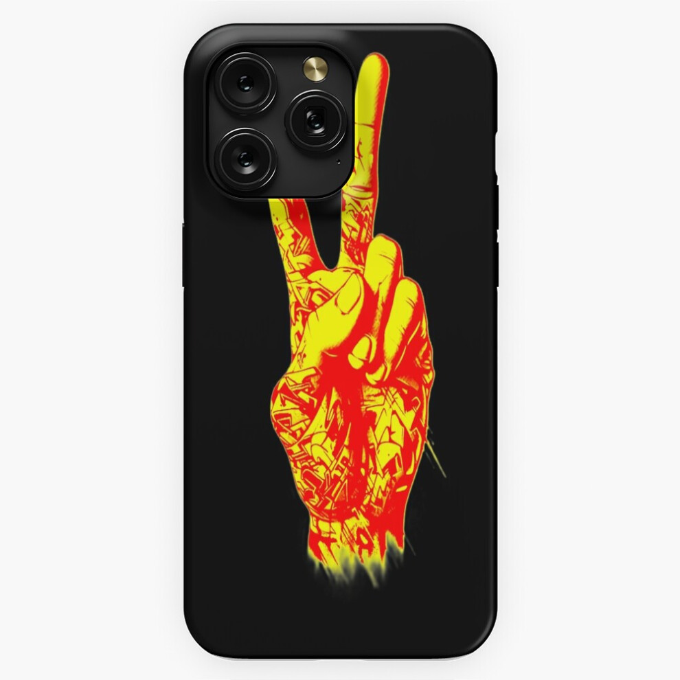 (Peace Sign Graffiti Hand Red Yellow Summer Vibe=6814) Phone Case For Iphone Samsung 19 18 17 16 14 13 12 11 Plus Pro Max Galaxy S28 S27 S26 S25 S24 S Red,Yellow 4741628096155