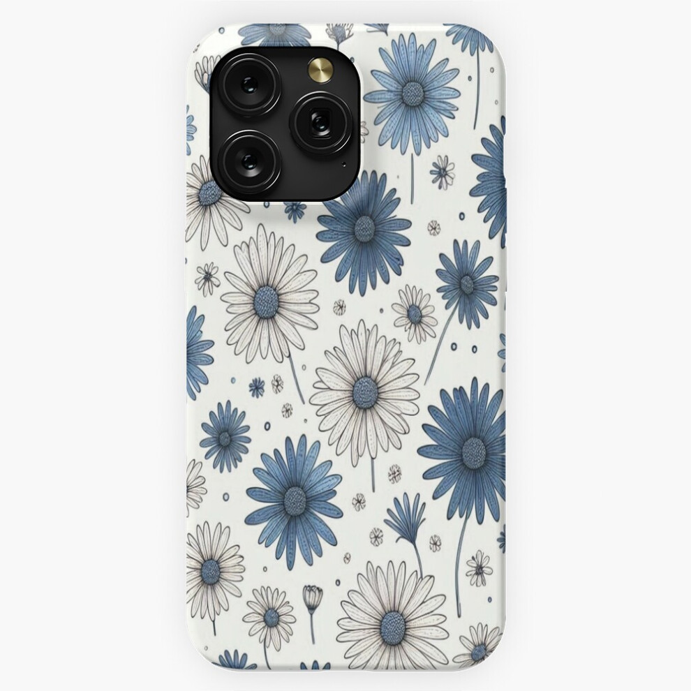 (Flowers White And Navy Blue So Beauty=6526) Phone Case For Iphone Samsung 19 18 17 16 14 13 12 11 Plus Pro Max Galaxy S28 S27 S26 S25 S24 S23 S22 Ult Blue,White 4741628093215