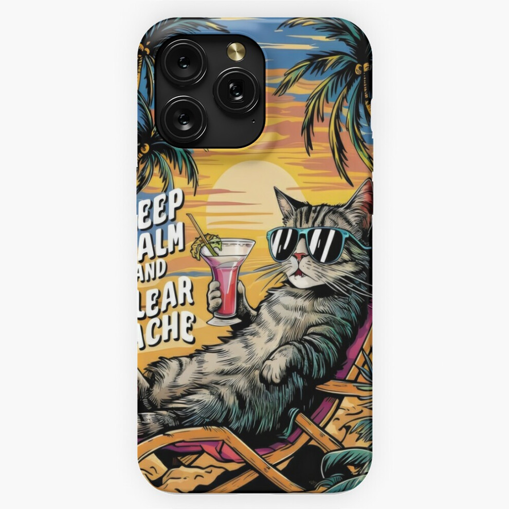 Photos - Case  Phone  for iPhone Samsung 19 18 17 16 14 13 12 11 Plus Pro Max Galaxy S28 S27 S26 S25 S24 S23 S(Cat on the beach.=7272)