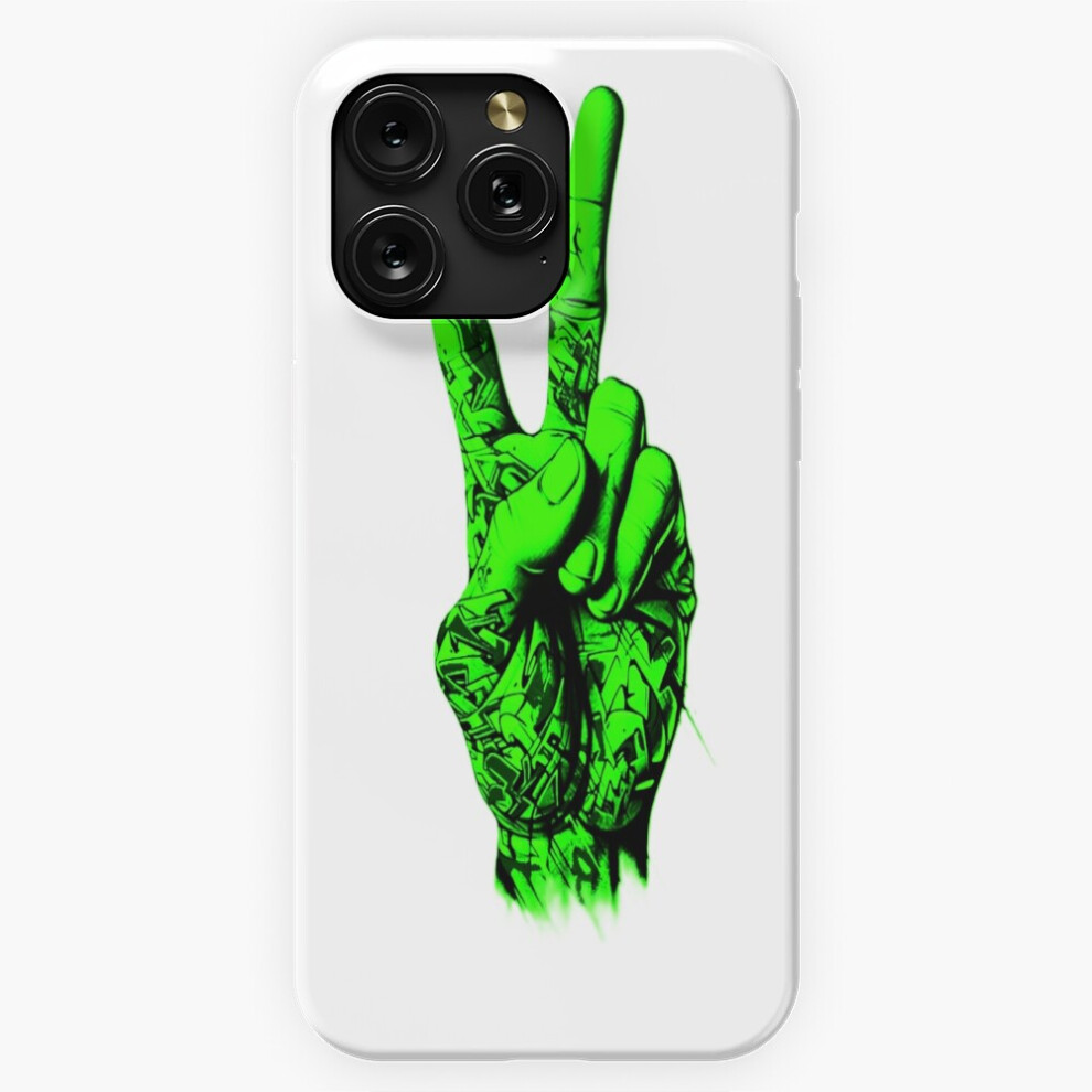 (Peace Sign Graffiti Hand Summer Vibe=7154) Phone Case For Iphone Samsung 19 18 17 16 14 13 12 11 Plus Pro Max Galaxy S28 S27 S26 S25 S24 S23 S2 Green 4741628099620