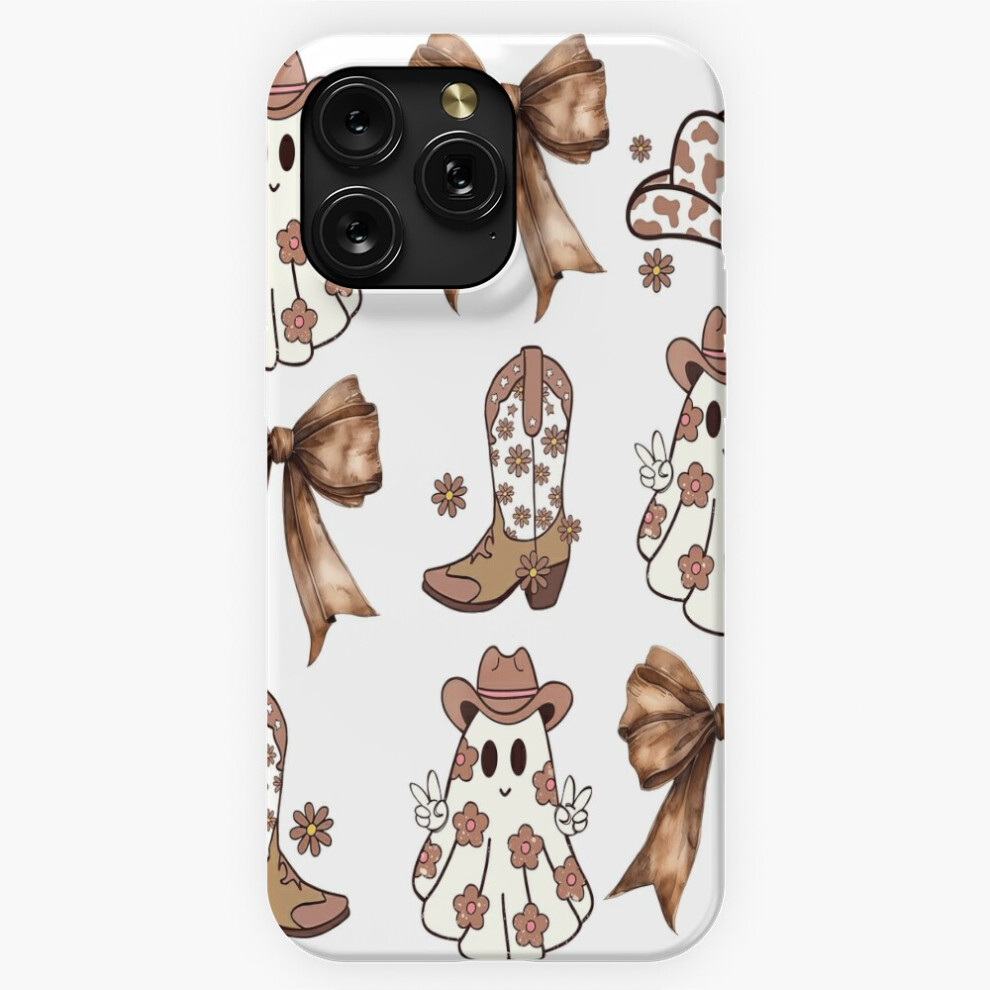 (Howdy Halloween - Cowboy Ghost Floral Hippie Coquette Bow=7069) Phone Case For Iphone Samsung 19 18 17 16 14 13 12 11 Plus Pro Max Galaxy S28 S27 S26 4741628098753