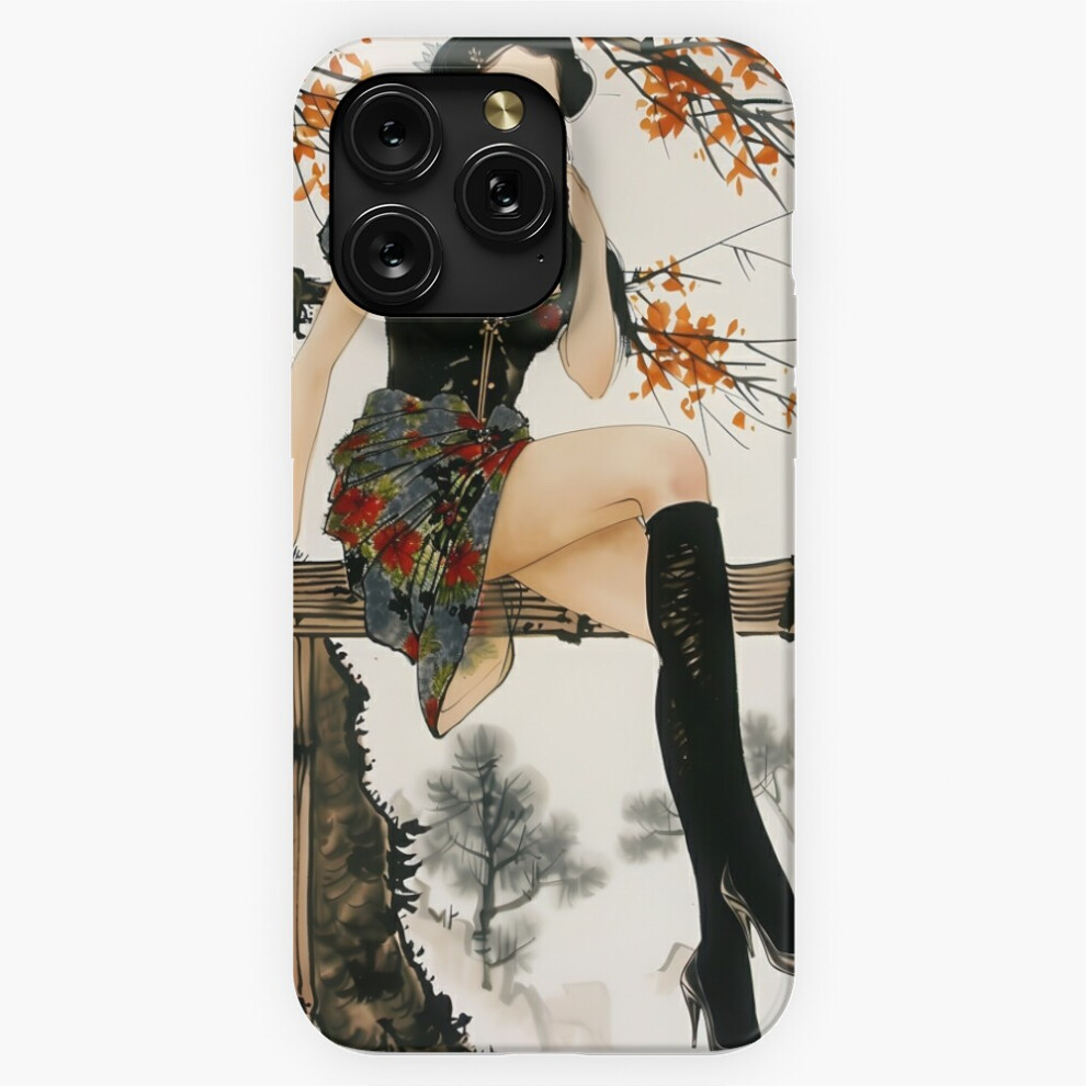 (Elegant Woman In Floral Dress Sitting On A Branch =6584) Phone Case For Iphone Samsung 19 18 17 16 14 13 12 11 Plus Pro Max Galaxy S28 S27 S26 S25 S2 4741628093802