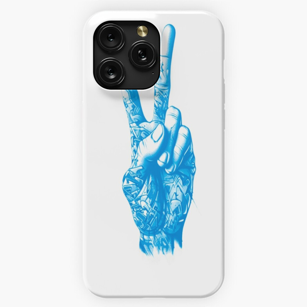 (Peace Sign Graffiti Hand Blue White Summer Vibe=7048) Phone Case For Iphone Samsung 19 18 17 16 14 13 12 11 Plus Pro Max Galaxy S28 S27 S26 S25 S24 S Blue,White 4741628098531