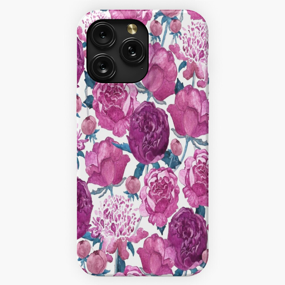 (Watercolor Peonies On A White=7007) Phone Case For Iphone Samsung 19 18 17 16 14 13 12 11 Plus Pro Max Galaxy S28 S27 S26 S25 S24 S23 S22 Ultra Pink 4741628098128