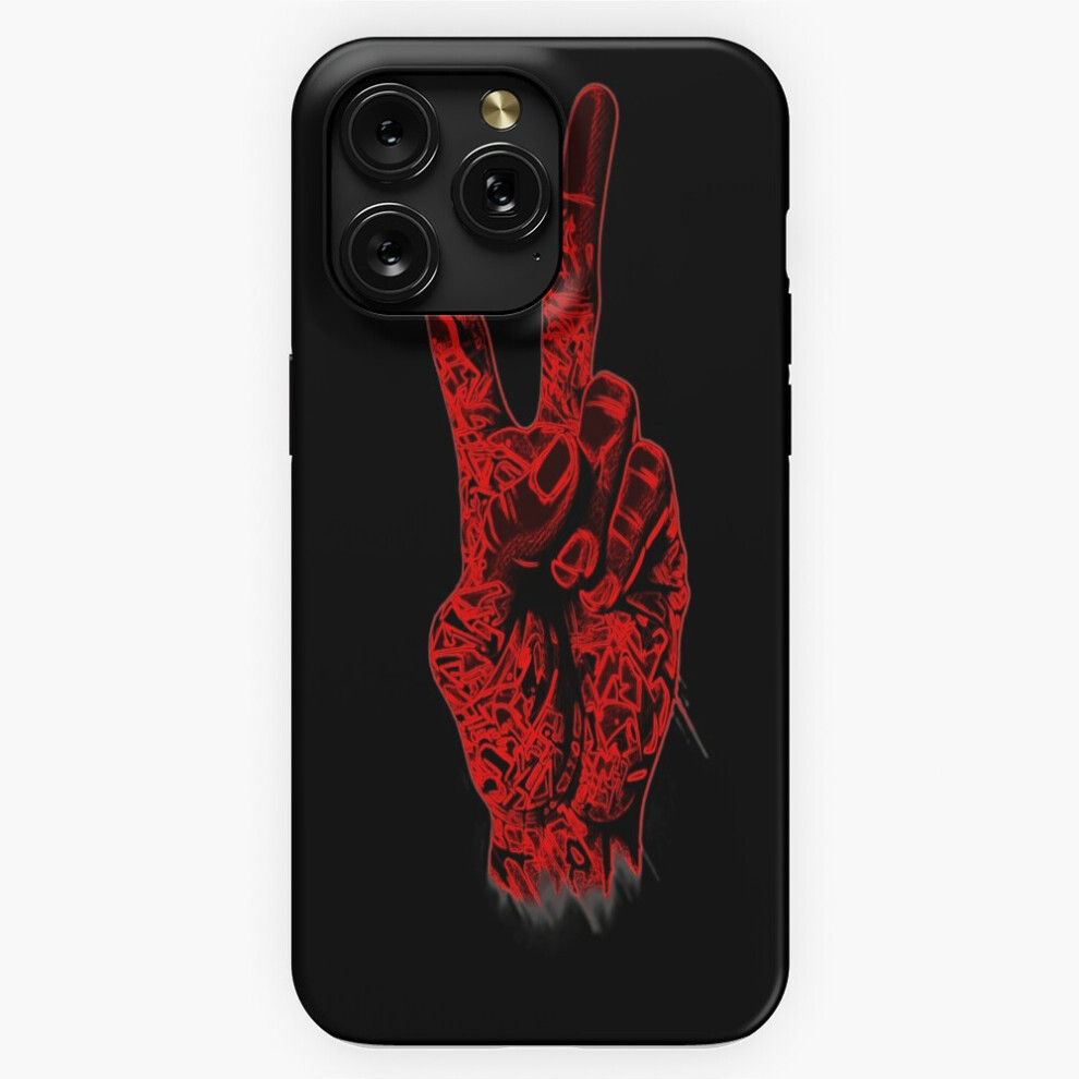 (Peace Sign Graffiti Hand Glow Summer Vibe=6913) Phone Case For Iphone Samsung 19 18 17 16 14 13 12 11 Plus Pro Max Galaxy S28 S27 S26 S25 S24 S23 Red 4741628097169