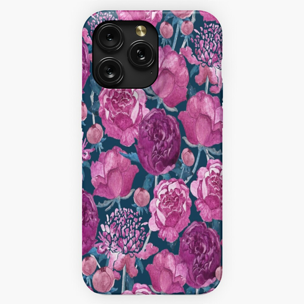 (Watercolor Peonies On A Dark Emerald=6969) Phone Case For Iphone Samsung 19 18 17 16 14 13 12 11 Plus Pro Max Galaxy S28 S27 S26 S25 S24 S23 S22 Pink 4741628097732