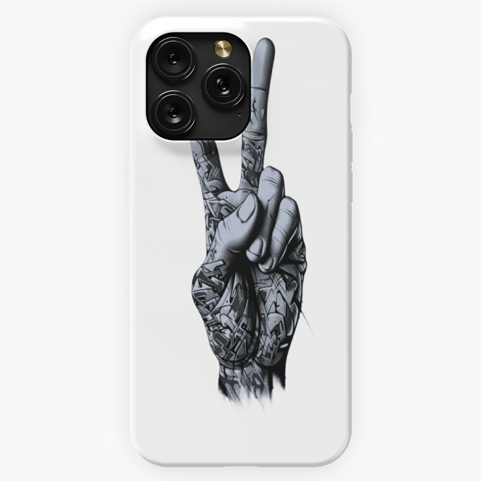 (Peace Sign Graffiti Hand Summer Vibe=7136) Phone Case For Iphone Samsung 19 18 17 16 14 13 12 11 Plus Pro Max Galaxy S28 S27 S26 S25 S24 S23 S22 Grey 4741628099439