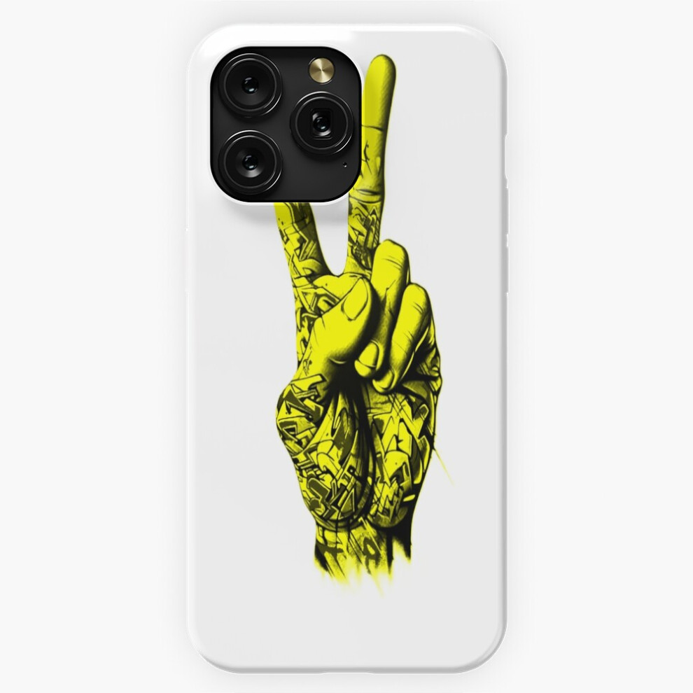 (Peace Sign Graffiti Hand Summer Vibe=7102) Phone Case For Iphone Samsung 19 18 17 16 14 13 12 11 Plus Pro Max Galaxy S28 S27 S26 S25 S24 S23 S Yellow 4741628099095