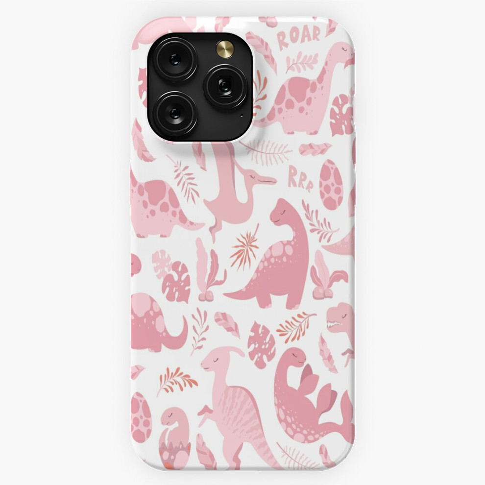 (Cute Cartoon Dinosaurs, Leaves And Branches Pattern=7717) Phone Case For Iphone Samsung 19 18 17 16 14 13 12 11 Plus Pro Max Galaxy S28 S27 S26 Pink 4741628105369