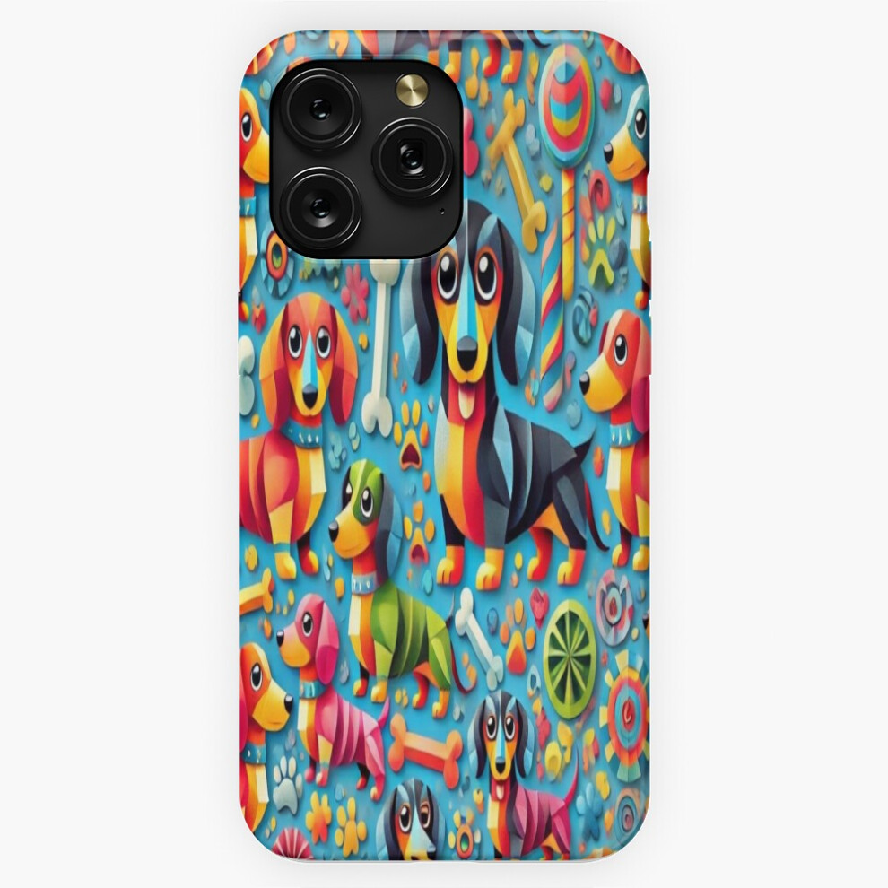 (Paper Craft Dachshunds In Vibrant Colours=7499) Phone Case For Iphone Samsung 19 18 17 16 14 13 12 11 Plus Pro Max Galaxy S28 S27 S26 S25 S24 S23 S22 4741628103136