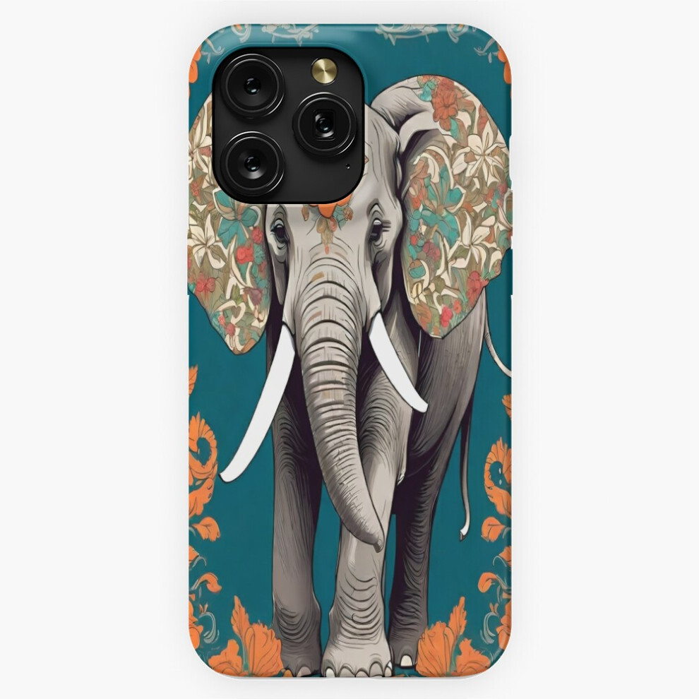 (Floral Patterned Elephant Silhouette=8107) Phone Case For Iphone Samsung 19 18 17 16 14 13 12 11 Plus Pro Max Galaxy S28 S27 S26 S25 S24 S23 S22 Ultr 4741628109343