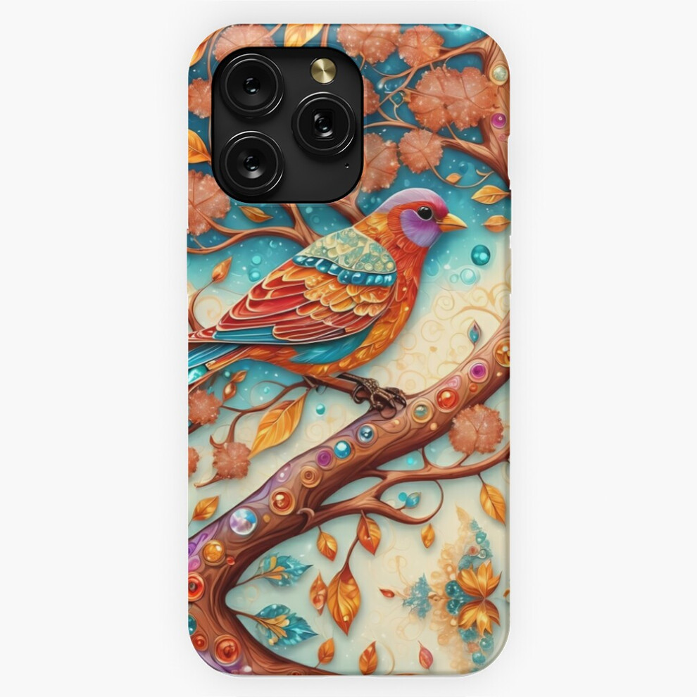 (Stunning Vibrant Bird On A Gemstone Inlayed Branch=8030) Phone Case For Iphone Samsung 19 18 17 16 14 13 12 11 Plus Pro Max Galaxy S28 S27 S26 S25 S2 4741628108551