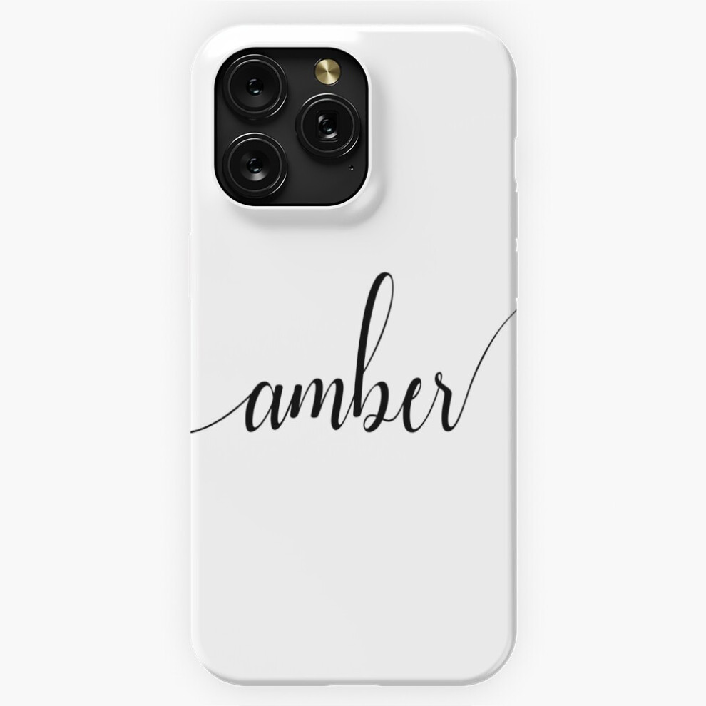 (Amber - Custom Name On Delicate Cursive Font=8698) Phone Case For Iphone Samsung 19 18 17 16 14 13 12 11 Plus Pro Max Galaxy S28 S27 S26 S25 S2 Black 4741628115368