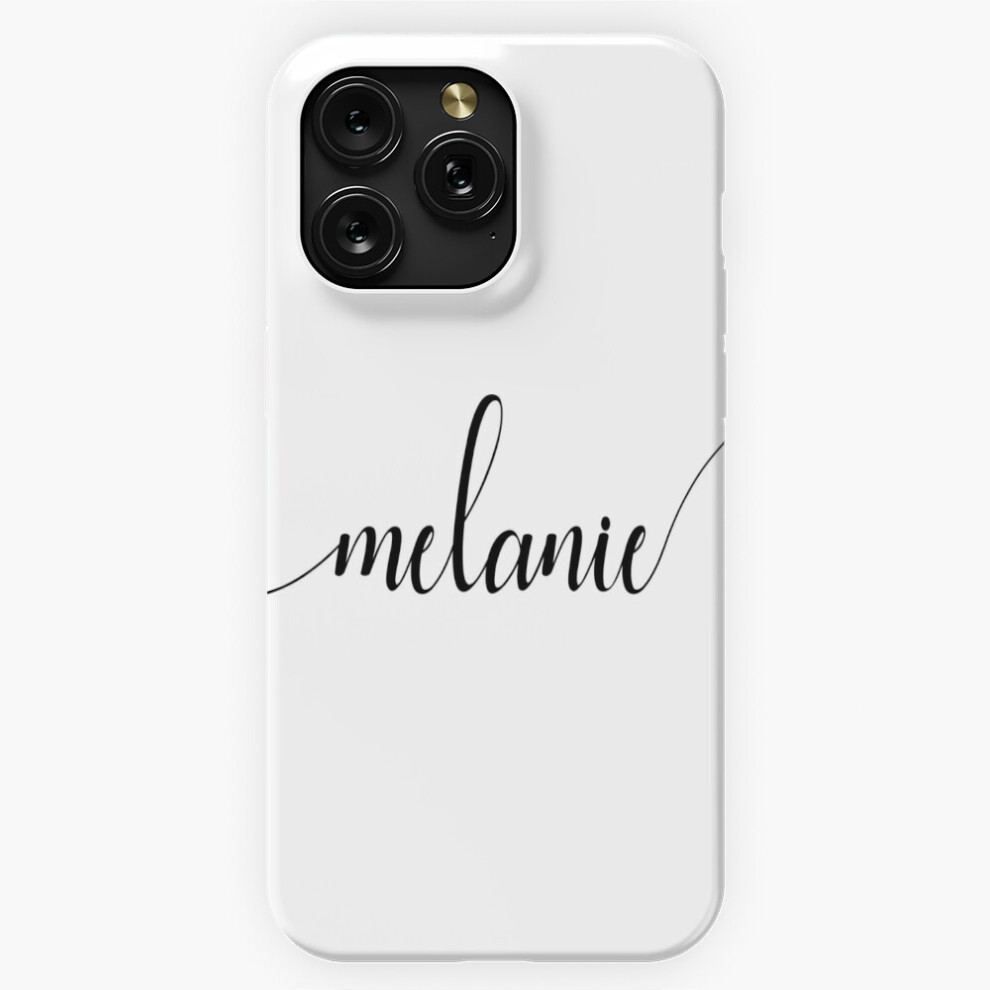 (Melanie - Custom Name On Delicate Cursive Font=8560) Phone Case For Iphone Samsung 19 18 17 16 14 13 12 11 Plus Pro Max Galaxy S28 S27 S26 S25 Black 4741628113968