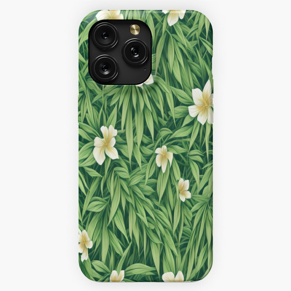 (Green Bamboo Leaves And White Flowers =8394) Phone Case For Iphone Samsung 19 18 17 16 14 13 12 11 Plus Pro Max Galaxy S28 S27 S26 S25 S24 S23 S22 Ul White,Green 4741628112268
