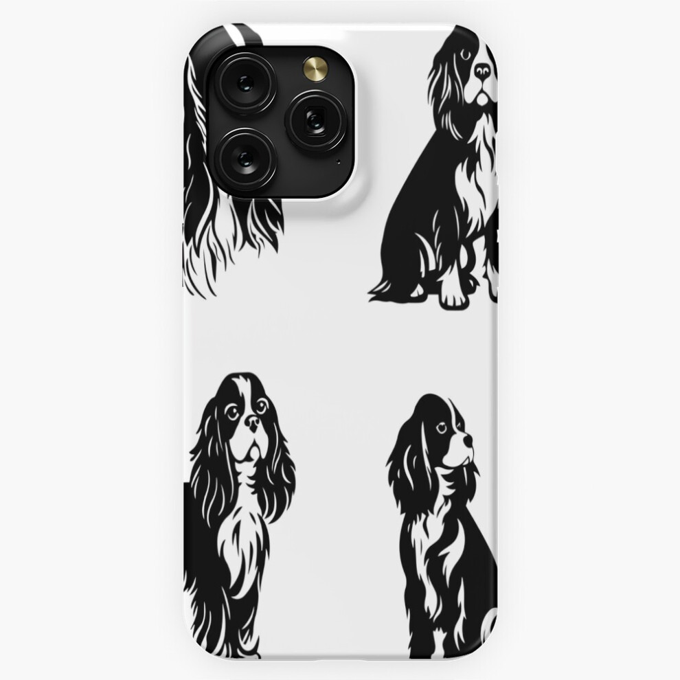 (Cavalier King Charles Spaniel Dog Silhouettes=9362) Phone Case For Iphone Samsung 19 18 17 16 14 13 12 11 Plus Pro Max Galaxy S28 S27 S26 S25 S Black 4741628122144