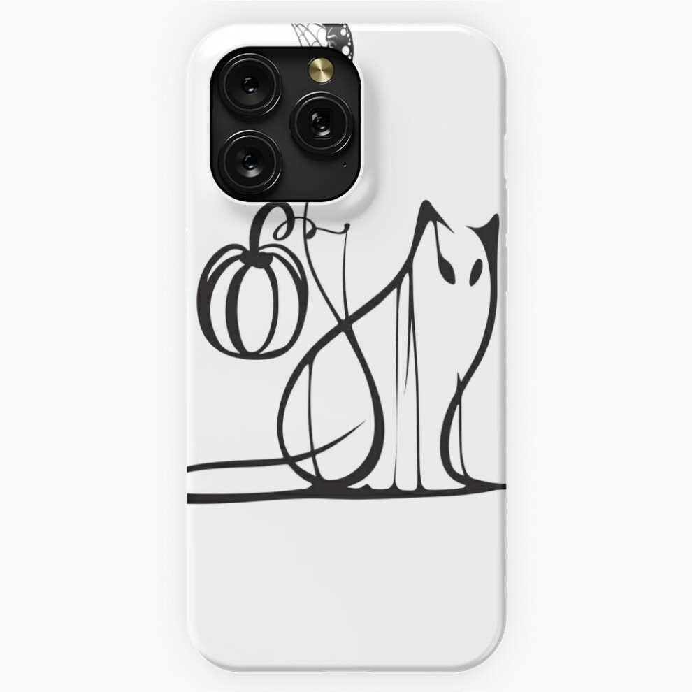 (Spooky Cat Abstract Halloween Scary Minimalistic Line Art=10110) Phone Case For Iphone Samsung 19 18 17 16 14 13 12 11 Plus Pro Max Galaxy S28 S27 S2 4741628129778