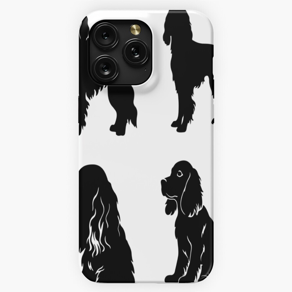 (American Water Spaniel Silhouettes=9878) Phone Case For Iphone Samsung 19 18 17 16 14 13 12 11 Plus Pro Max Galaxy S28 S27 S26 S25 S24 S23 S22 Black 4741628127408