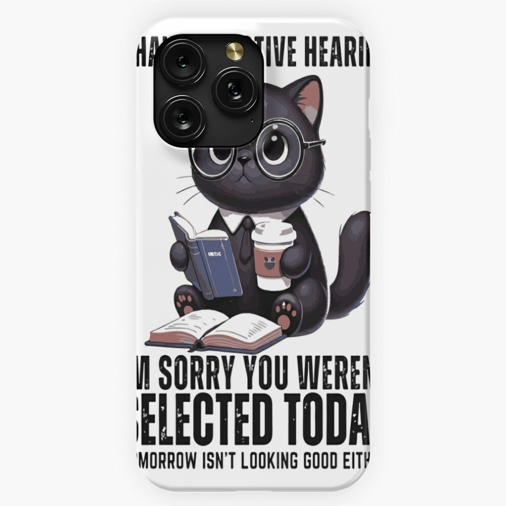 Photos - Case  Phone  for iPhone(Funny Black Cat, Selective Hearing, Cat Lover Gift, Cute Cat with Coffee, Humorous Graphic Tee=9862)