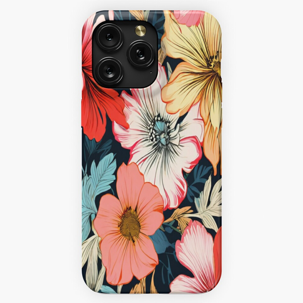 (Floral Pattern, Flowers Art With Leaves=10529) Phone Case For Iphone Samsung 19 18 17 16 14 13 12 11 Plus Pro Max Galaxy S28 S27 S26 S25 S24 S23 S22 4741628134048